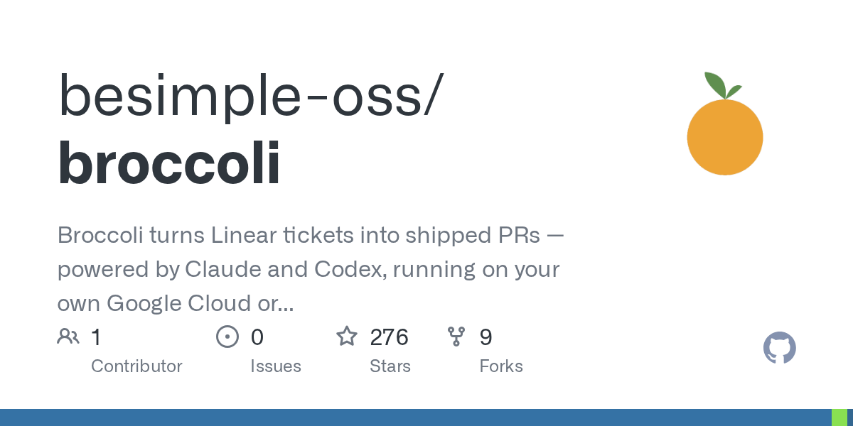 Broccoli: Open-Source AI Coding Agent for Cloud Tasks