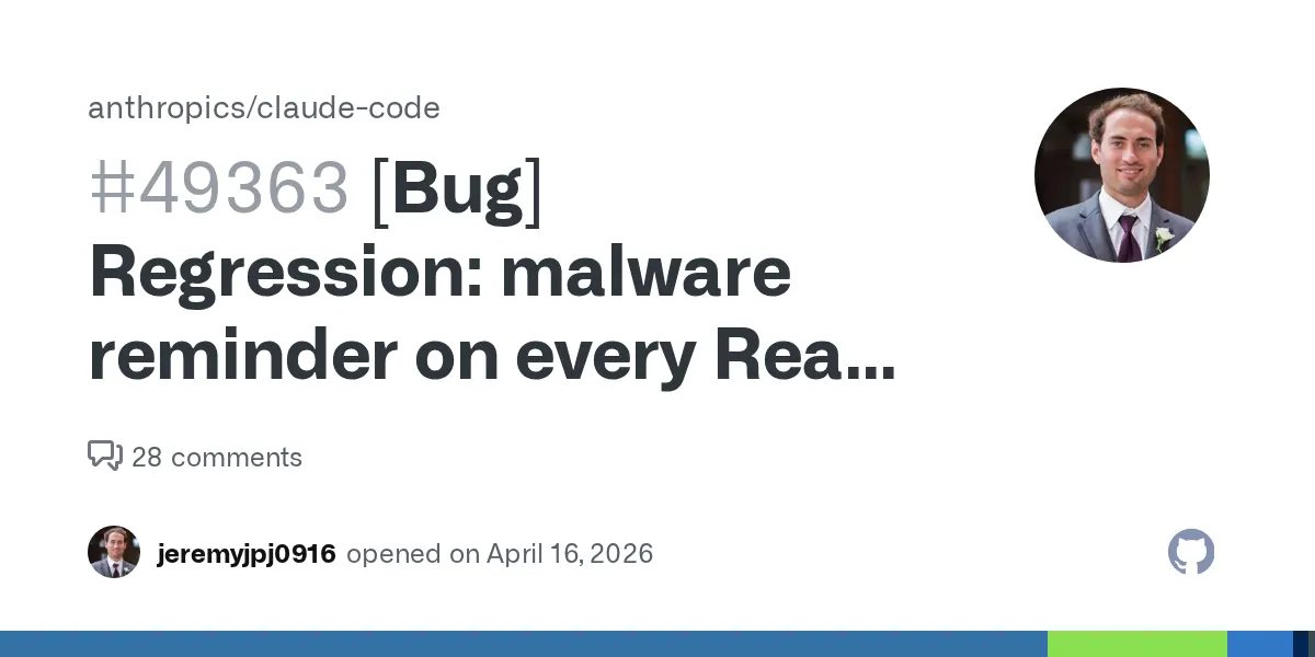 Claude Code Malware Scan Regression Breaks Subagent Tasks