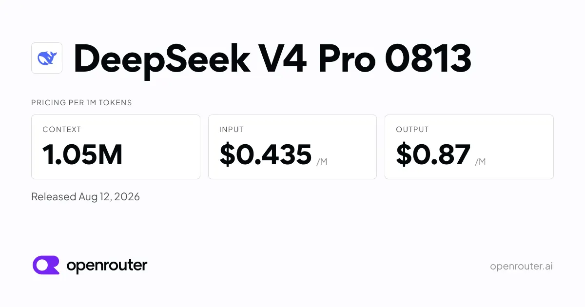 DeepSeek releases V4 Pro 0813. Reasoning and code get a boost.